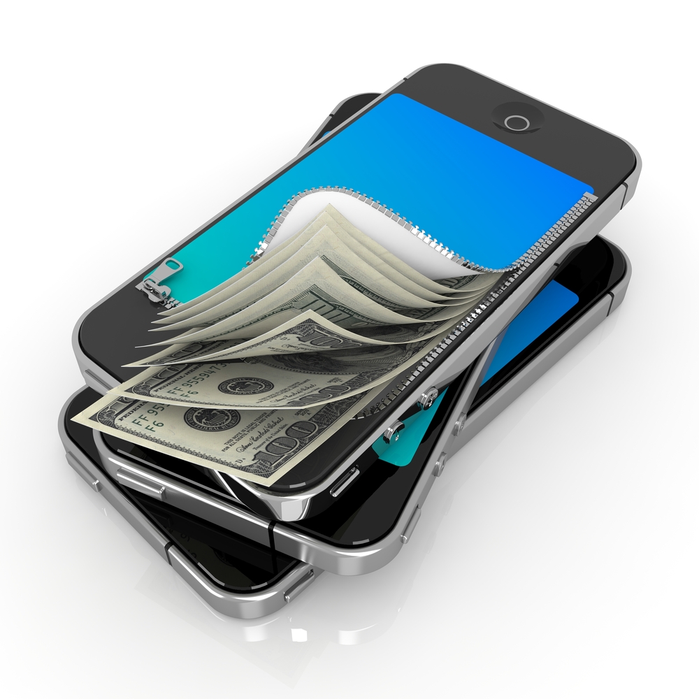 Smart Phone with Money. Mobile Payment Concept. Smart Phone with Money. Mobile Payment Concept.